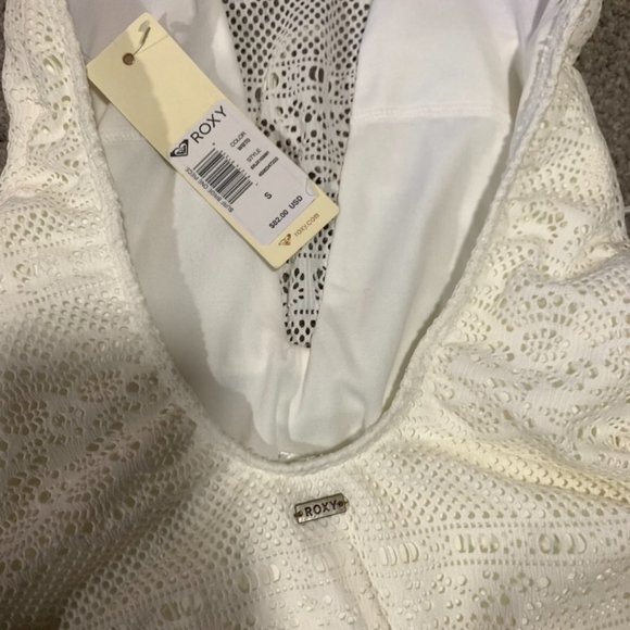 NWT | Roxy  Surf Bride White Mesh One-Piece Halter - S - Picture 3 of 4